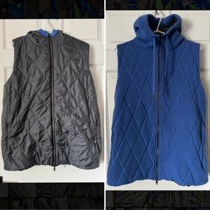 TONET • reversible vest Italian zipper tunic merino wool cashmere silk luxury